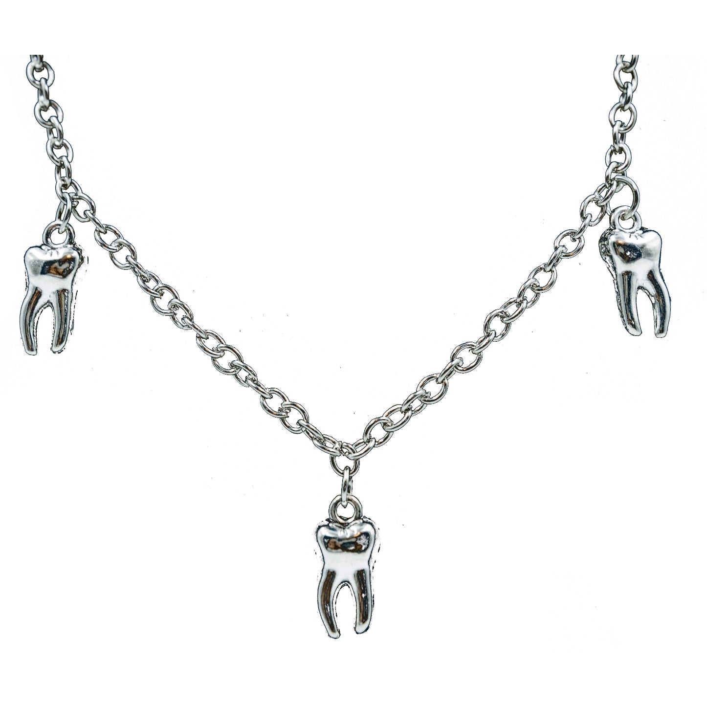 Man-Repeller Teeth Necklace in Silver