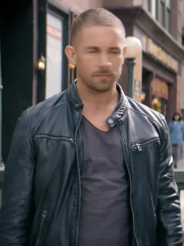 Man with No Past Adam Woodward Black Leather Jacket