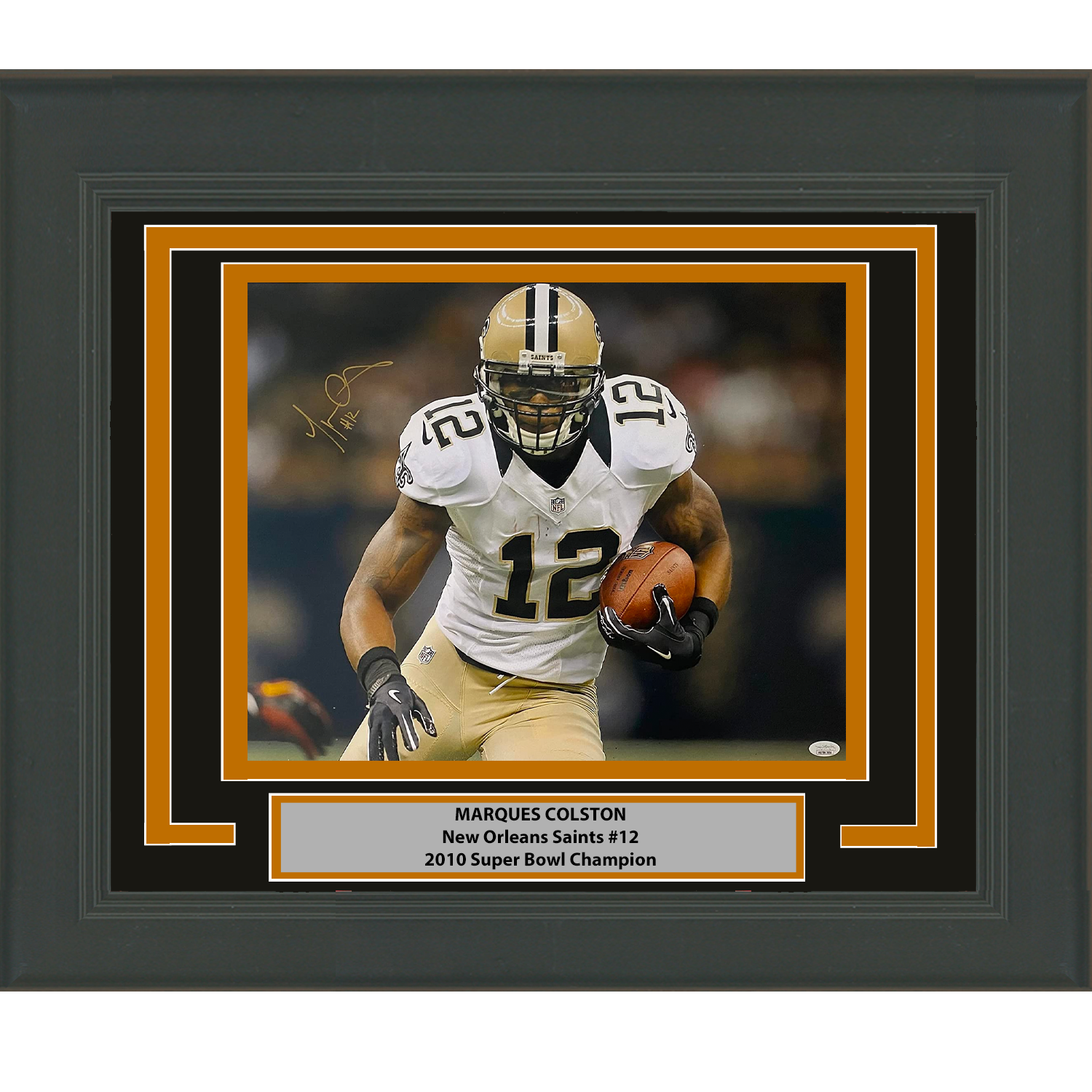 Framed Autographed/Signed Marques Colston New Orleans Saints 16x20 Football Photo JSA COA