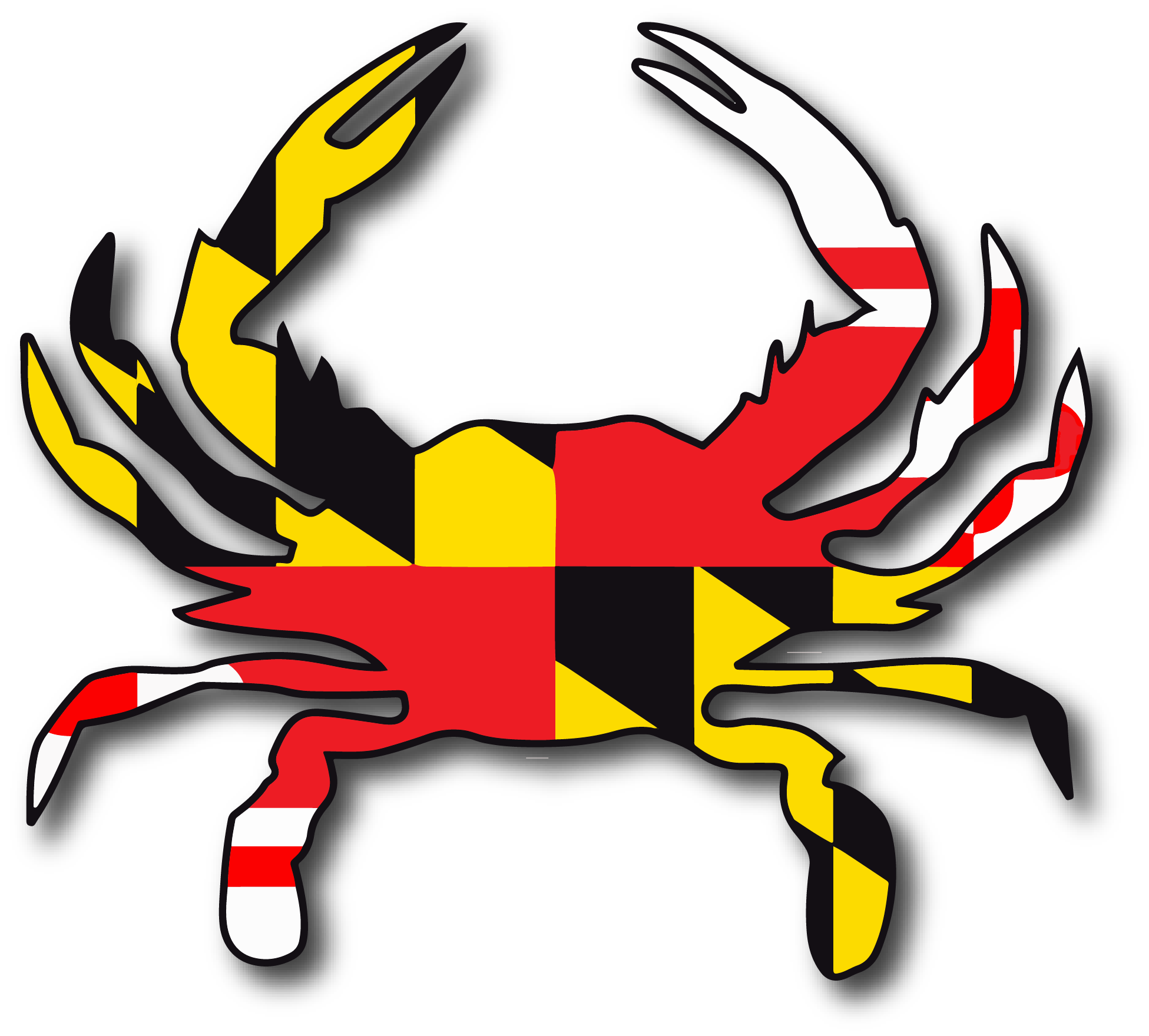 MARYLAND FLAG CRAB REFLECTIVE HELMET DECAL