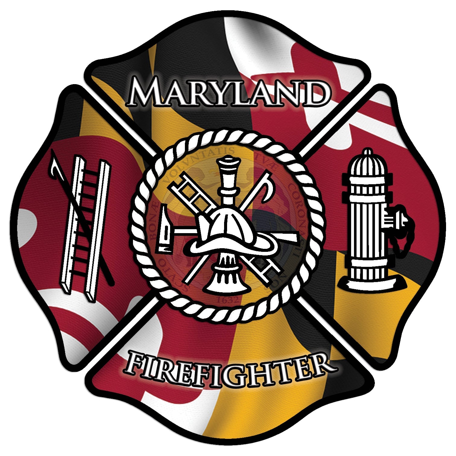 MARYLAND FIREFIGHTER HELMET DECAL