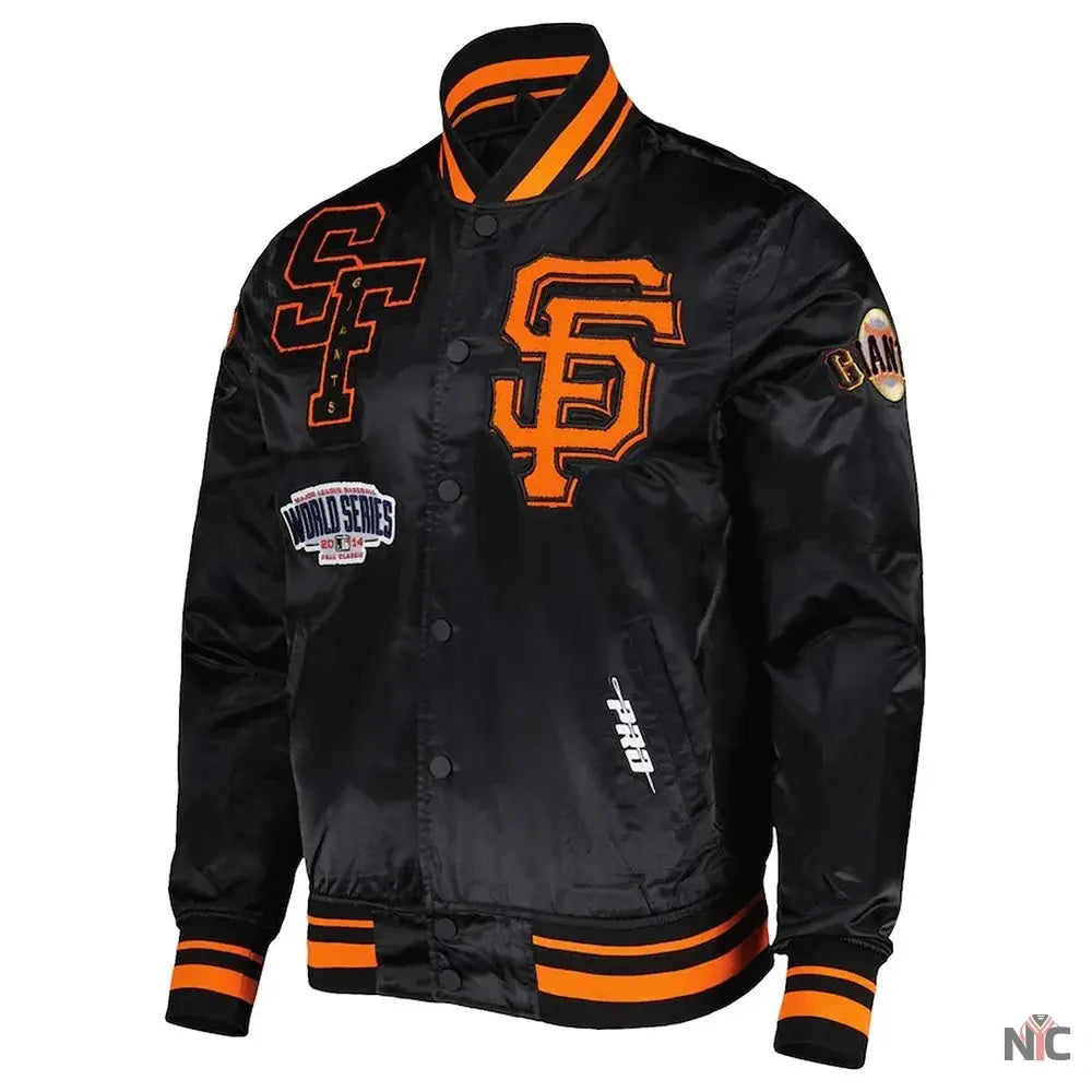 Mash Up SF Giants Black Satin Jacket