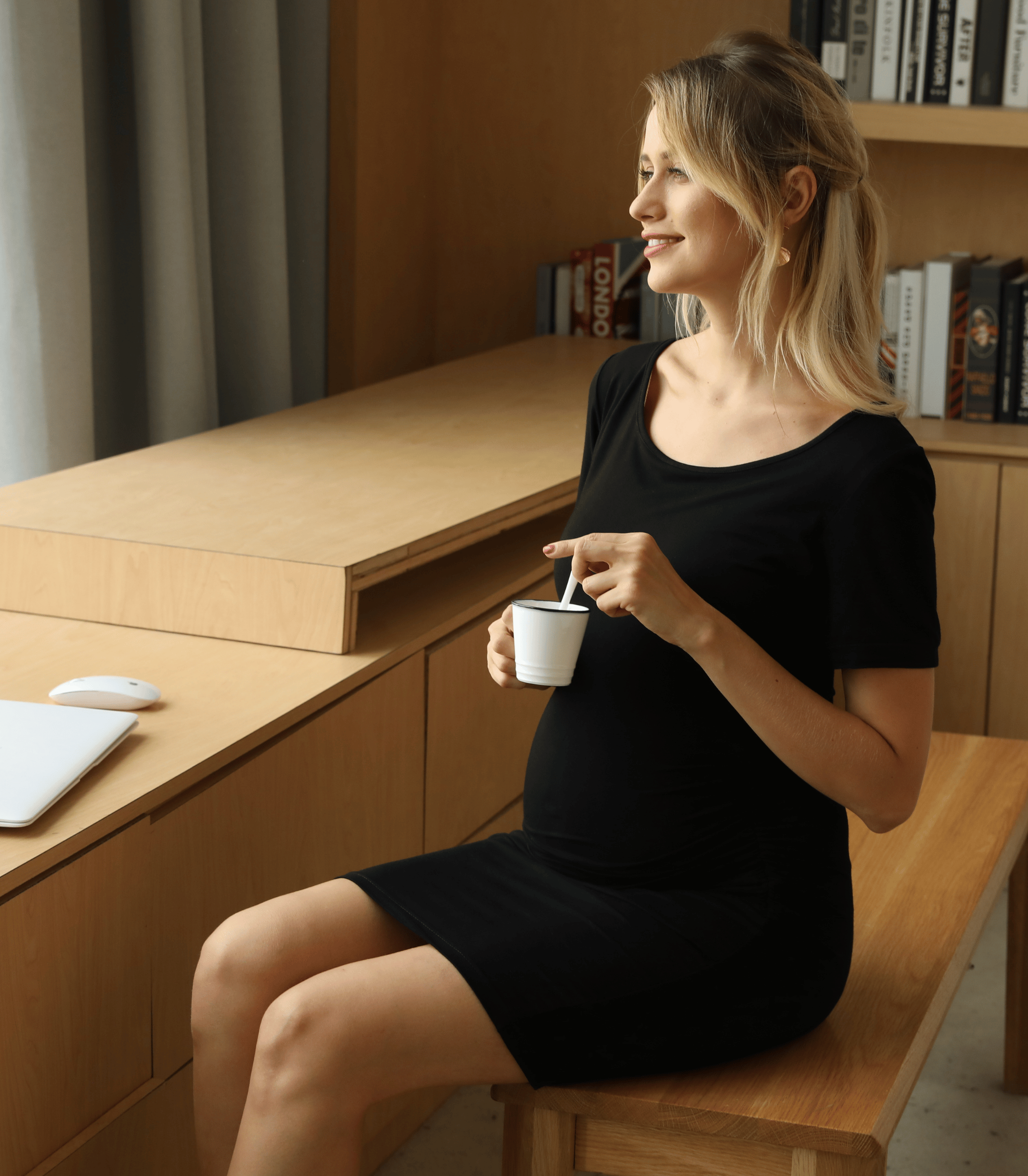 Ribbed Maternity Dress