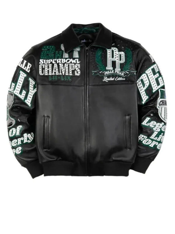 Meek Mill Eagles Black Leather Jacket