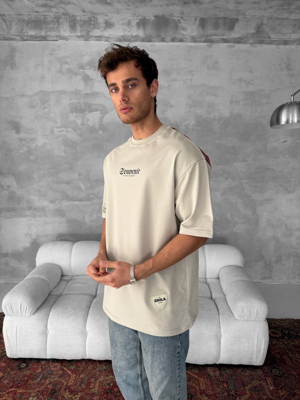 Men&amp;#39;s Back Print Cotton T-Shirt / Souven Tapestry Graphic Tee