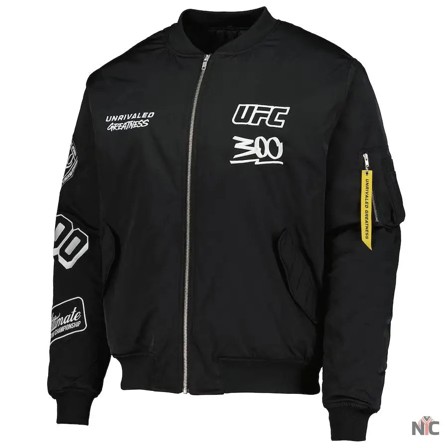 Men’s Black UFC 300 Full-Zip Bomber Jacket