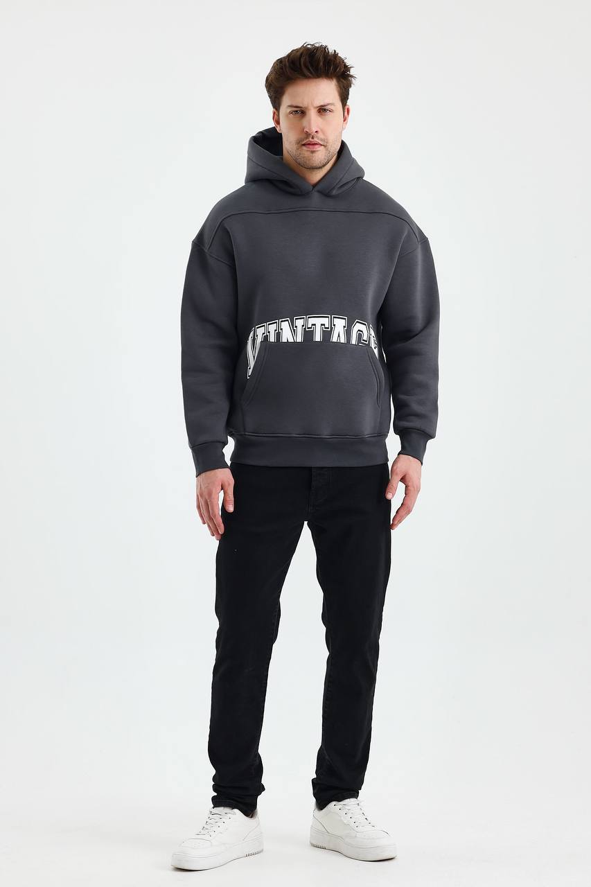 Men&amp;#39;s Oversized Vintage Hooded Sweatshirt - Comfortable and Stylish Hoodie