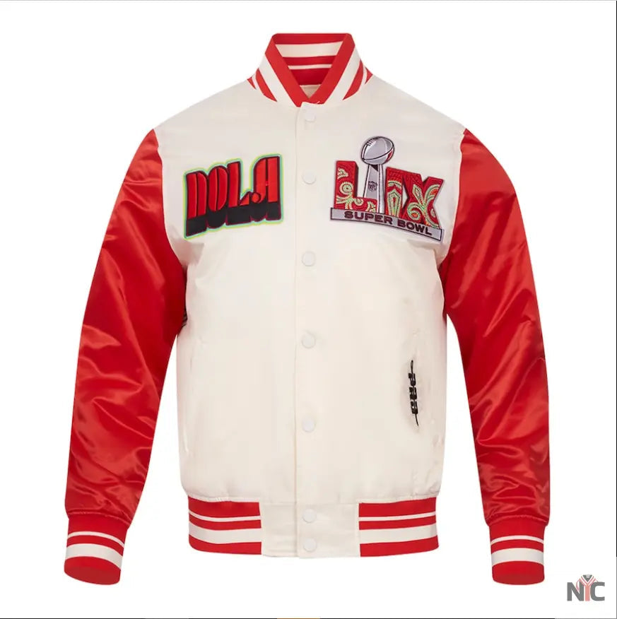 Men’s Pro Standard Cream Super Bowl LIX Sublimated Satin Full-Snap Jacket