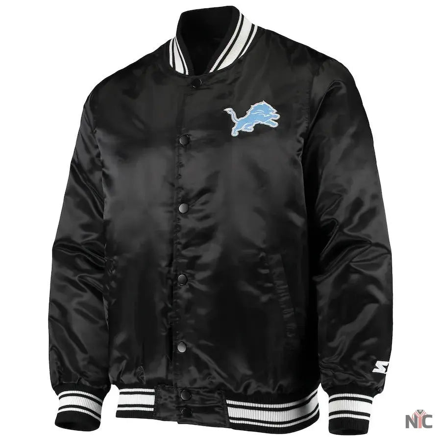 Men’s Starter Black Detroit Lions Locker Room Varsity Jacket