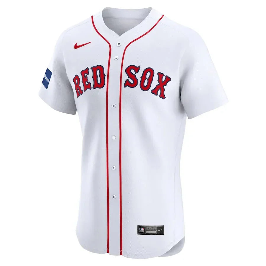 Men&amp;#39;s Boston Red Sox David Ortiz Nike White Home Elite Sponsor Patch Player Jersey