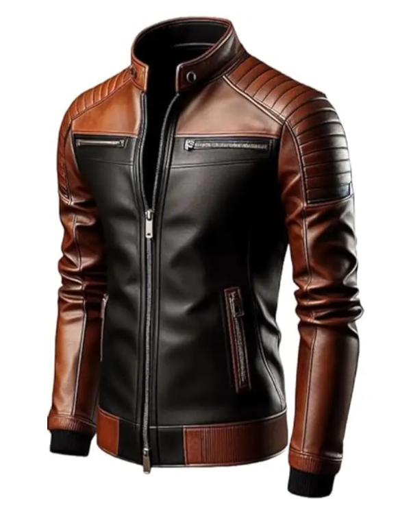 Men’s Brown Trucker Leather Jacket