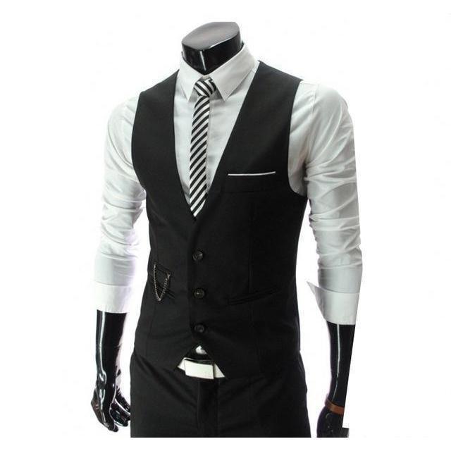 Men&amp;#39;s Black Slim Fit Vest