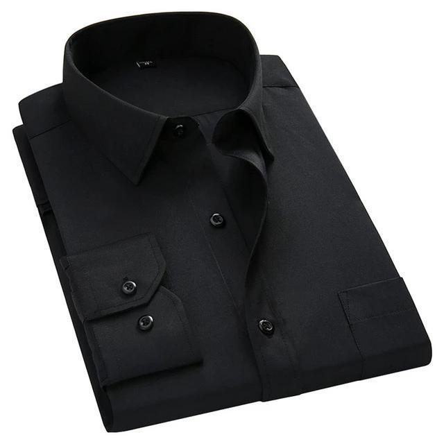 Men&amp;#39;s Black Striped Dress Shirt