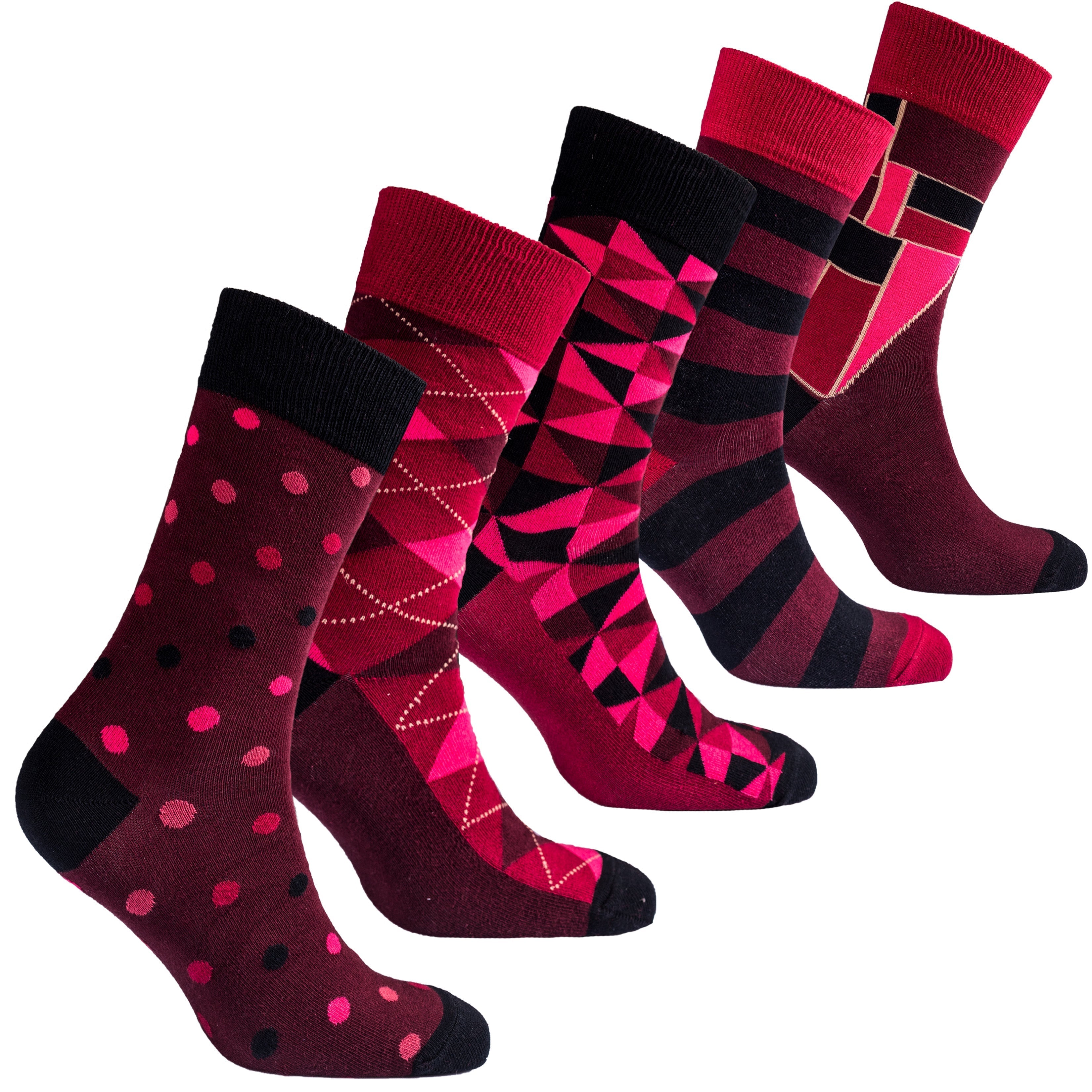 Men&amp;#39;s Burgundy Mix Set Socks