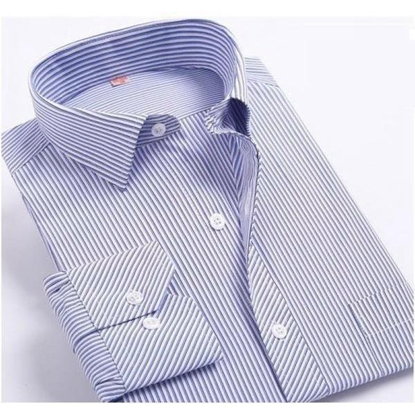 Men&amp;#39;s Light Blue Striped Dress Shirt