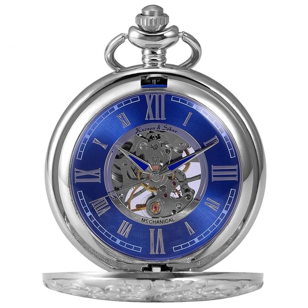 Men&amp;#39;s Mechanical Steampunk Marine Collection Pocket Watches - 3 Colors