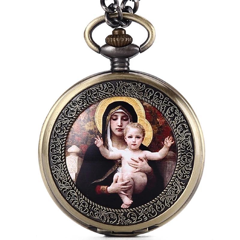 Men&amp;#39;s Mother Mary Collection Pocket Watches - 2 Colors