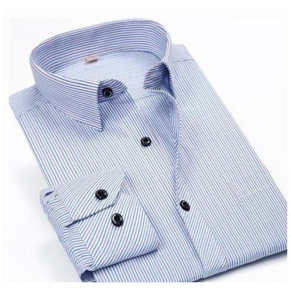 Men&amp;#39;s Sky Blue Striped Dress Shirt