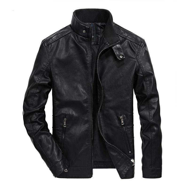 Men&amp;#39;s Slim Leather Jacket - 2 Colors