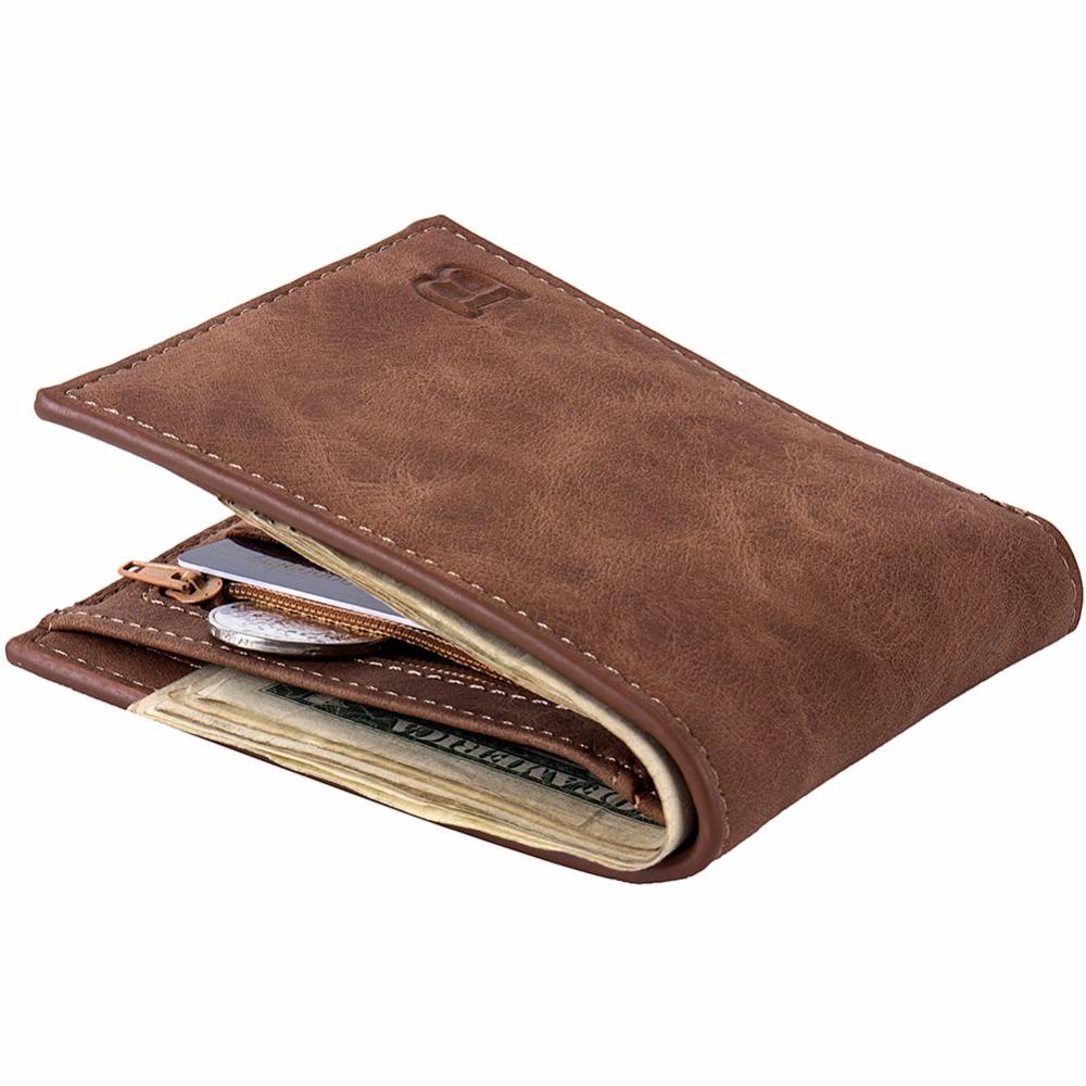 Men&amp;#39;s Suede Wallet with Coin Bag Zipper