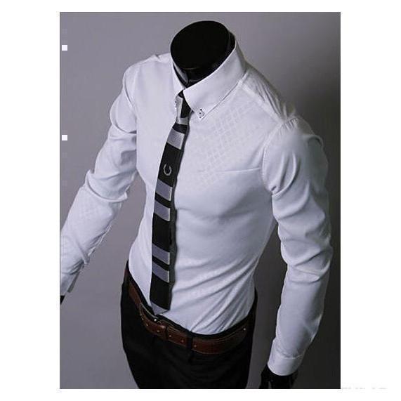 Men&amp;#39;s White Slim Fit Dress Shirt