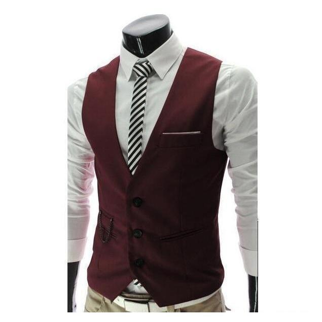 Men&amp;#39;s Wine Slim Fit Vest