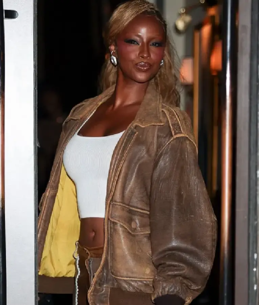 Justine Skye NYC Brown Leather Jacket