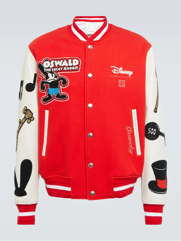 Givenchy - x Disney® leather-trimmed wool-blend varsity jacket