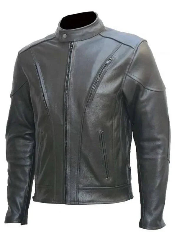 Men’s Motorcycle Riding Black Leather Jacket