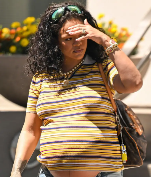 Rihanna LA 2025 Striped Polo Shirt