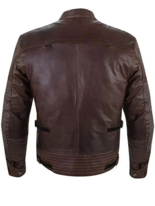 Brown Cafe Racer Real Leather Jacket For Men