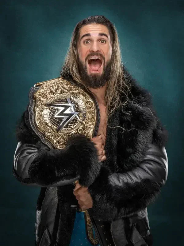 Men’s Monday Night RAW Black Leather Fur Jacket