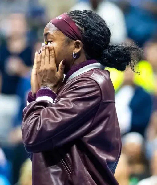 Coco Gauff 2025 US Open Leather Varsity Jacket