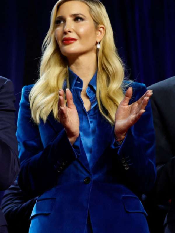 Ivanka Trump Blue Velvet Suit