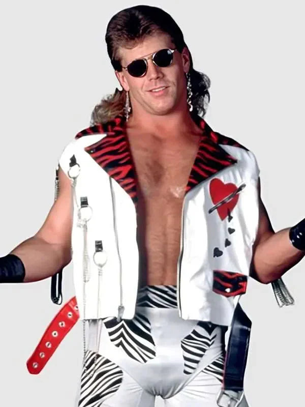Shawn Michaels Heart Printed White Vest