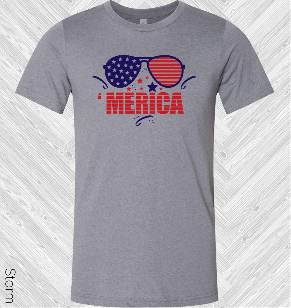 &amp;#39;Merica Patriotic Sunglasses Graphic Tee