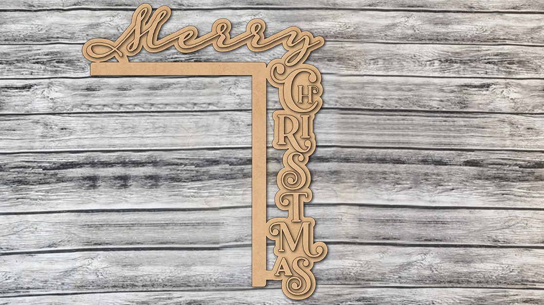 Merry Christmas Door Frame Corner Decor DIY Unfinished Kit