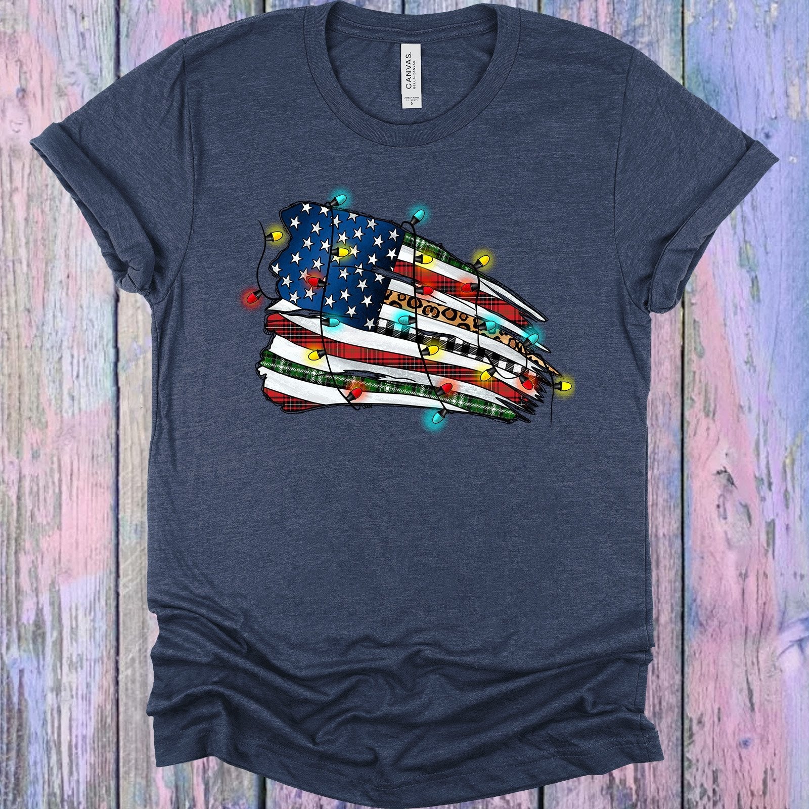 Merry Christmas Flag Graphic Tee