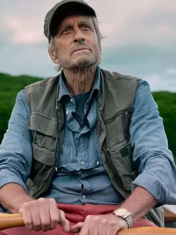 Michael Douglas Looking Through Water 2025 Green Vest