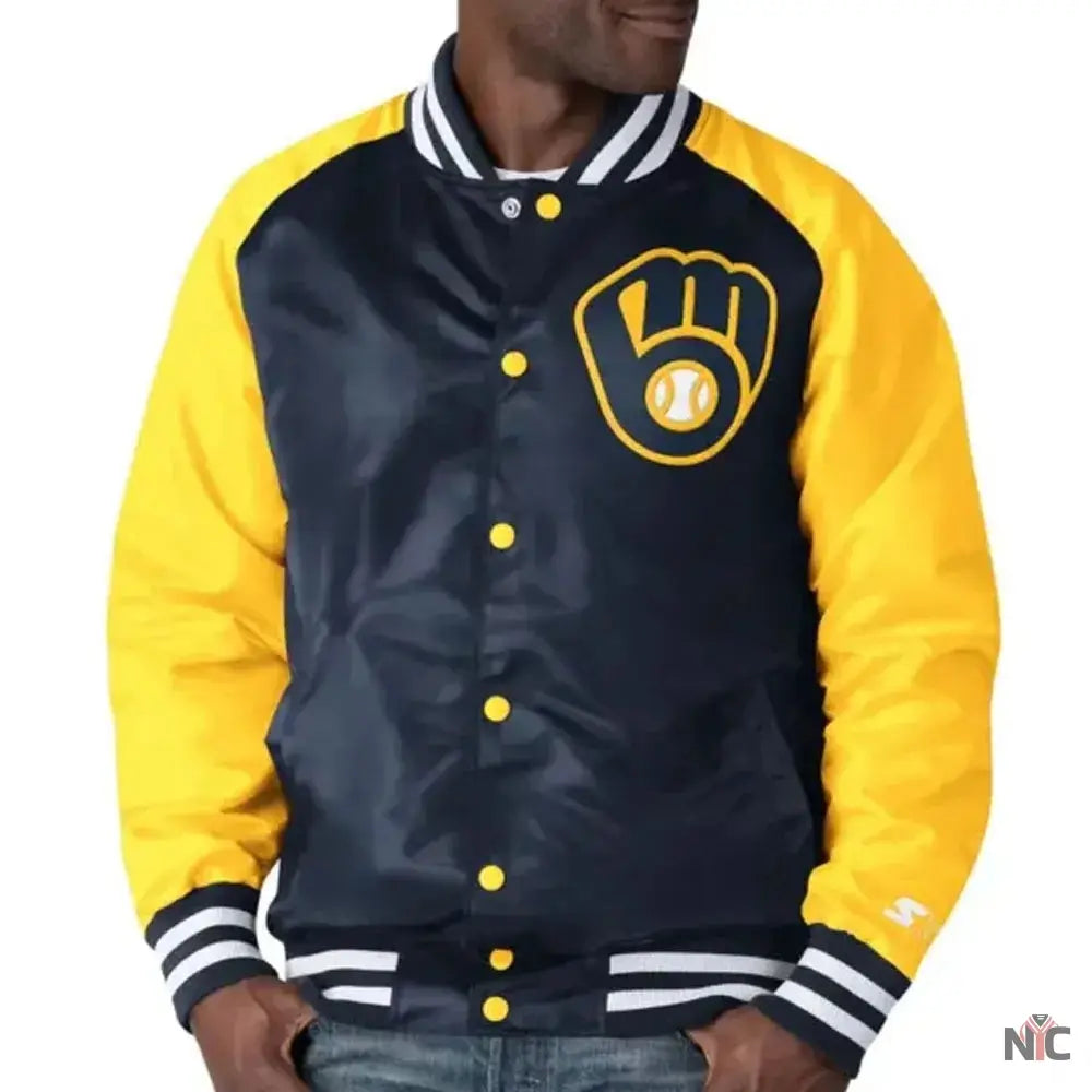 Milwaukee Brewers Blue and Yellow Jacket