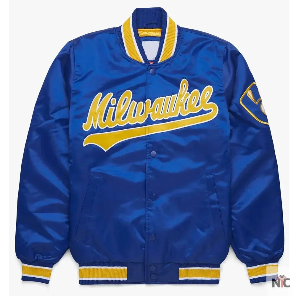 Milwaukee Brewers Royal Blue Bomber Jacket