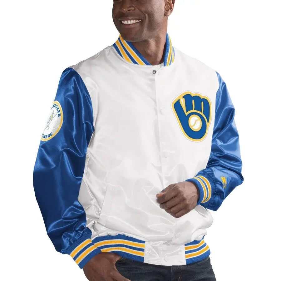 Milwaukee Brewers The Legend White Satin Jacket