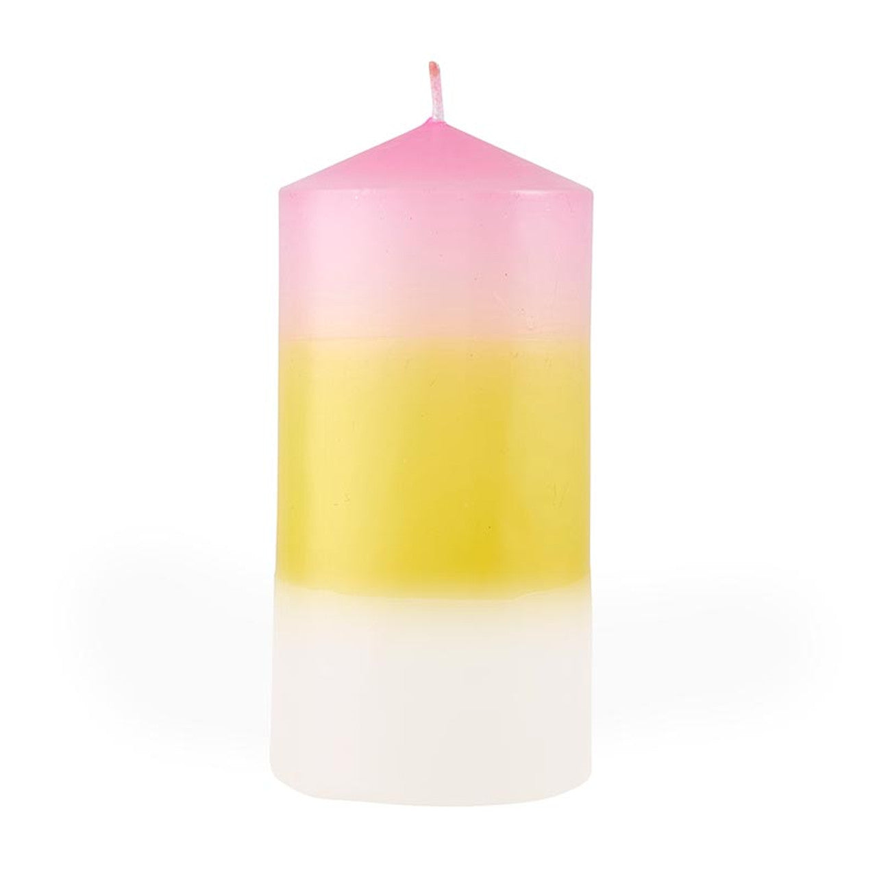 Mini Pillar Candle in Pink Orange White | Aesthetic Unscented Dinner Candle 4.75&amp;quot;