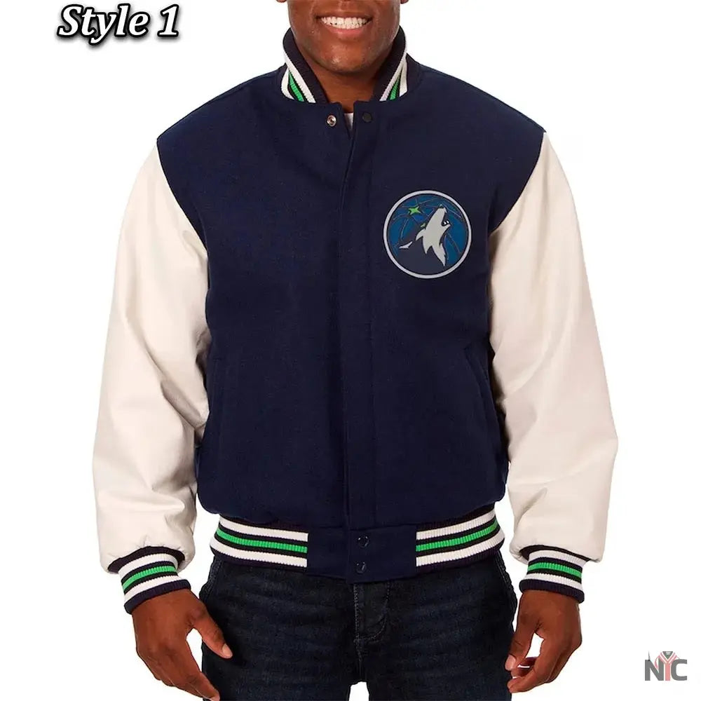 Minnesota Timberwolves Varsity Wool &amp;amp; Leather Jacket