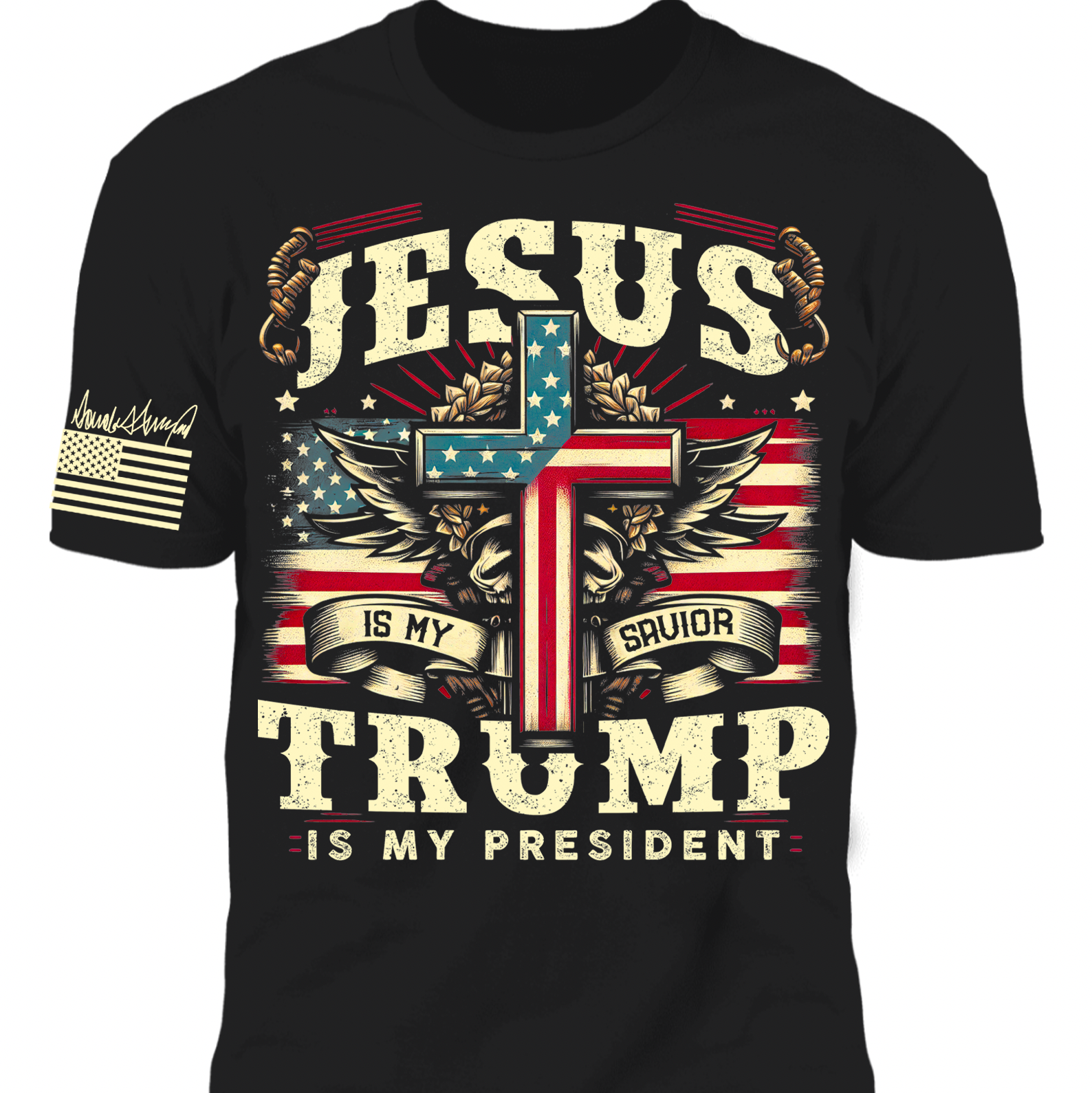 Jesus Is My Savior Trump Is My President Shirt, 47th President Trump Vintage Shirt, Republicans Dark Shirt 682109 - GOP