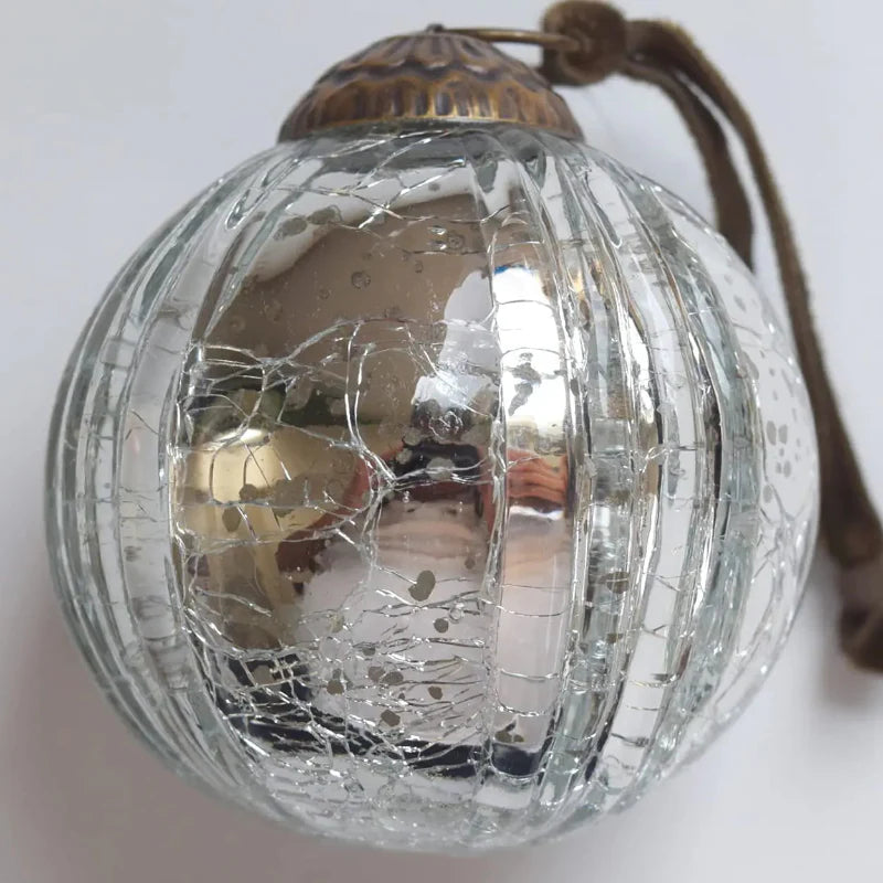 Silver Mercury Glass Ornaments | Set of 4