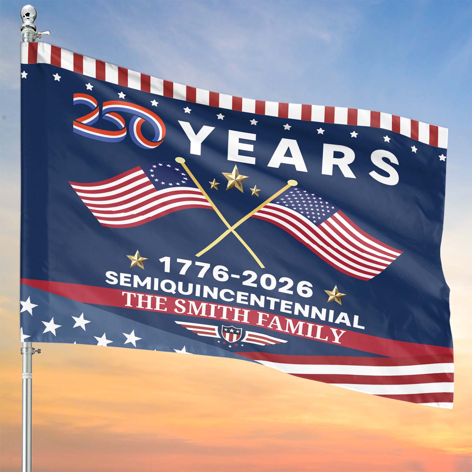 Personalized 250 Years Semiquincentennial Flag | Happy 250th Birthday USA Flag | America 250th Anniversary Flag | Patriotic 4th Of July House Flag Garden Flag 682541