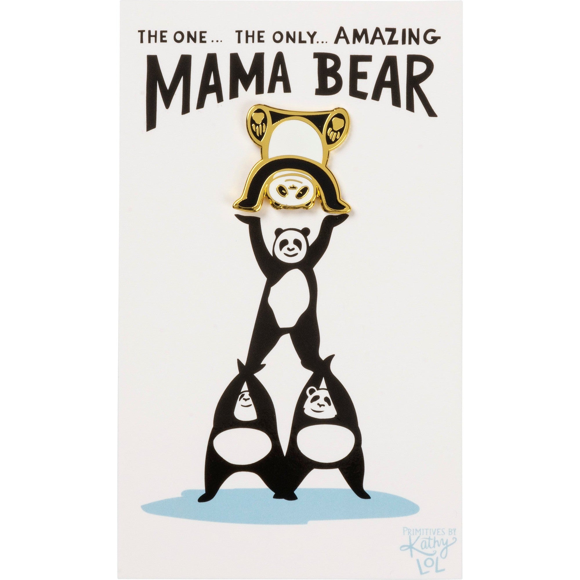 Mom Gift &amp;quot;Amazing Mama Bear&amp;quot; Panda Enamel Pin on Gift Card
