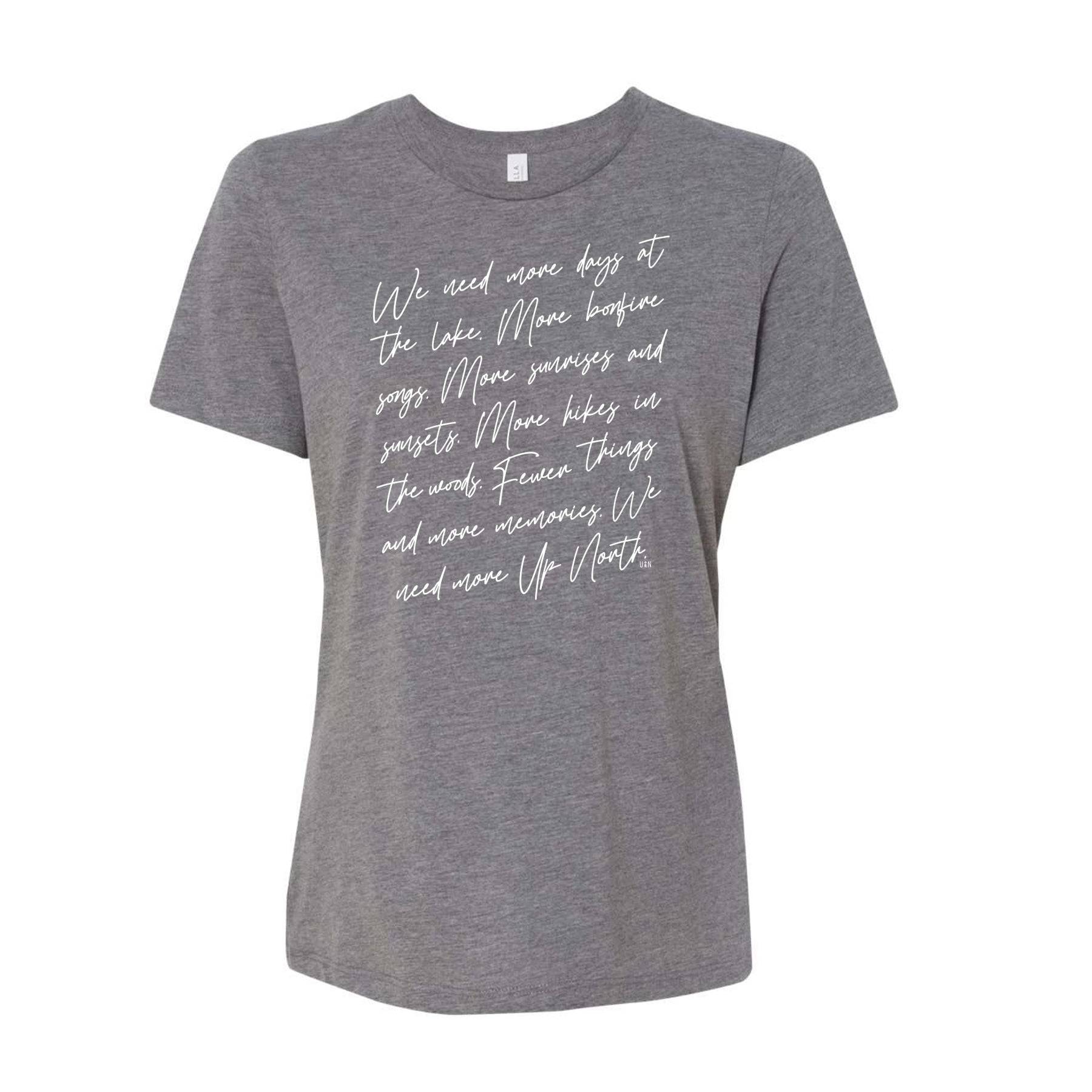More Up North Tee. Heather Gray.