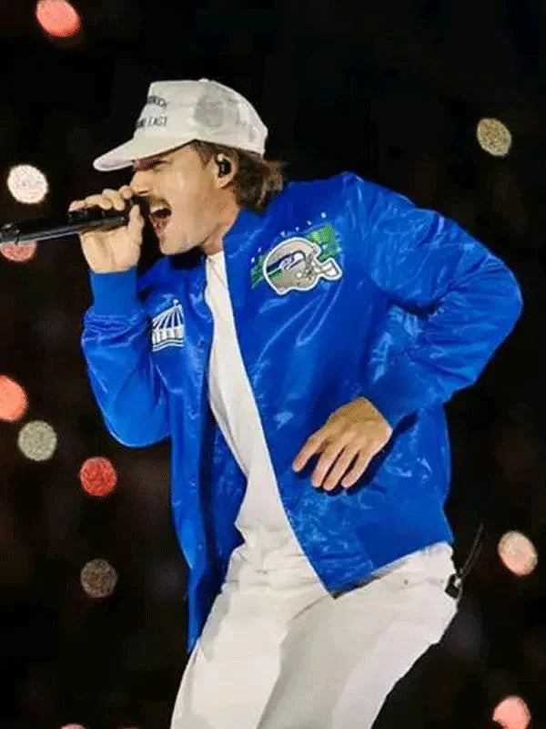 Morgan Wallen Seattle Seahawks Blue Varsity Jacket